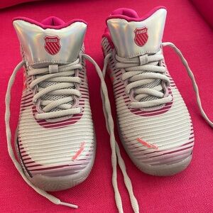 Lucky in Love Silver and Pink Athletic Shoes